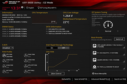 ASUS ROG Maximus VIII Gene UEFI EZ Mode