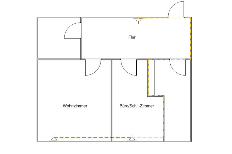 Die Testwohnung als Skizze