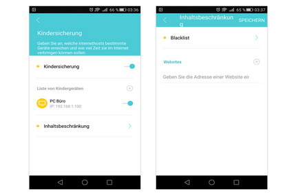 Tether-App: Kindersicherung + Blacklist