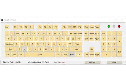 Aquas Keytest bei der Tastatur des Masterset MS120