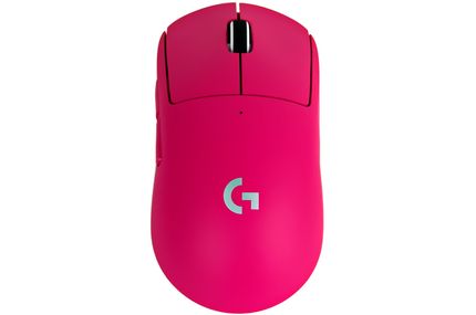 Ansicht der Maus von Oben, mit den Maustasten am oberen Bildende und gut sichtbarem Logitech G Logo