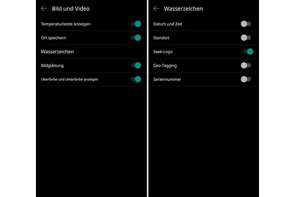 Einstellungen in der App