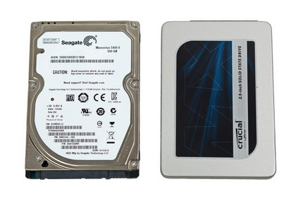 HDD und SSD im Vergleich - gleiches Format und daher gleiche Abmessungen